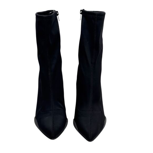 London Rag Tokens Boot SZ 8 Women's Black Stiletto Ankle Boots Pointed Toe Zip - Picture 4 of 14